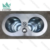 SD-10 106L Airport Mall Double Poubelle Bacs de Recyclage Poubelle d'intérieur en acier inoxydable avec 2 compartiments Poubelle de Recyclage