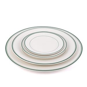 Venta al por Mayor de <span class=keywords><strong>Platos</strong></span> de Porcelana, Juegos de <span class=keywords><strong>Platos</strong></span> de Cerámica Redondos con Borde Verde <span class=keywords><strong>para</strong></span> Alquiler en Bodas y Gestión de Eventos - Product Image 4