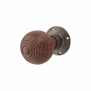 Poignée de porte Beehive Bois dur et laiton Poignée de porte et bouton bouton rond classique - Product Image 4