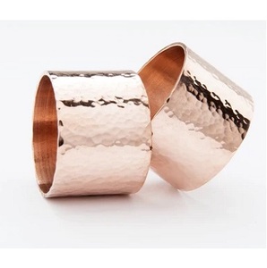 Anneaux de serviette en métal martelé en cuivre porte-serviettes ronds de luxe décoration de dîner spécial de fête de mariage de table - Product Image 3