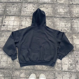 Sudadera con Capucha Corta y Pantalones Deportivos Acampanados Personalizados al por Mayor para OEM, Unisex, con Logotipo Serigrafiado, Conjuntos Deportivos para Invierno, 100% Algodón - Product Image 4