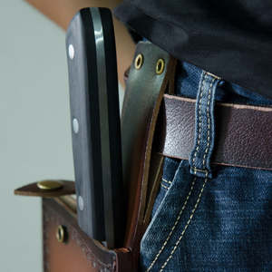 Cubierta de cuero para Cuchillos Forjados hechos a mano para acampar al aire libre - Product Image 5