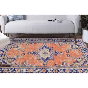Antique Decor Printed <b>Rug</b>: Turkish Medallion Design for Home Decor,With Pile Soft <b>Rug</b> - Product Image 1