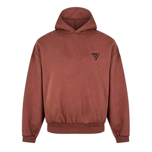 Sudadera con capucha de algodón pesado de gran tamaño, ropa de calle, sudadera holgada con capucha, sudadera informal con estilo, sin bolsillo y cremallera - Product Image 1