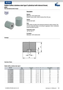 Amortiguador de Goma K1319 Tipo E con Rosca Interna, Soporte Elástico de Acero Inoxidable - Product Image 5