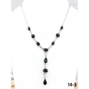 สร้อยคอหัตถกรรมทำมือจากตะวันตกเฉียงใต้ แบล็คแจ็ค และเงินสเตอร์ลิง - Product Image 1