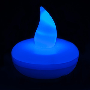 LED02BL - <b>Small</b> Round Floating LED <b>Candle</b> - Blue - Product Image 1
