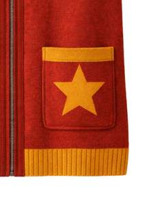 Customized <b>Women</b> Red And Mustard Hooded Sleeveless Knit <b>Vest</b> Wool Acrylic Blend Zipper Closure Star Pocket Winter Casual <b>Sweater</b> - Product Image 6