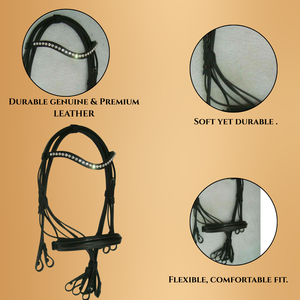 Bride de cheval équestre de meilleure qualité bride d'équitation en cuir de vachette véritable confortable et durable au meilleur prix - Product Image 4