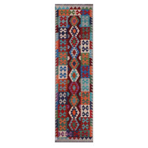 Tapis de couloir Maimana Afghanistan Kilim 293 x 81 cm - Product Image 1