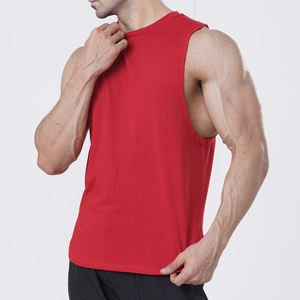 Débardeur de sport côtelé sans manches en coton épais et sans manches pour hommes, gilet de course à pied tricoté pour le sport et le fitness - Product Image 1