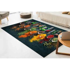 Spices Kitchen <b>Rug</b>: 3D Printed Anti-Slip Accent <b>Rug</b>,<b>Chenille</b> <b>Rug</b> - Product Image 2