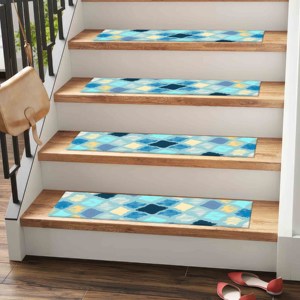 Alfombra Impresa: Diseño Moderno Minimalista Azul, Lavable, Fácil de Limpiar, Goblen - Product Image 5