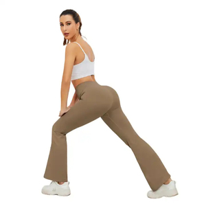 <b>Women</b> High Waist Yoga Flared Pants High Quality Gym Fitness Running Tight Butt Lifting <b>Leggings</b> Fold Flared <b>Women</b> <b>Leggings</b> - Product Image 5