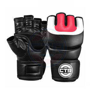 Gants de MMA en cuir personnalisables de haute qualité 8oz à demi-doigts CTR SPORTS – Nouveau style pour l'entraînement avec votre propre logo et fonction tactile - Product Image 3