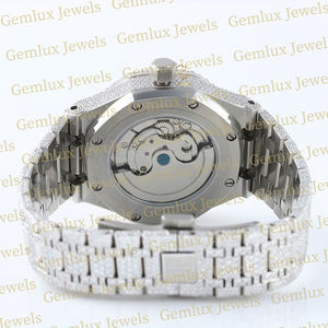 Hot Selling Full White 14k Gold Plated Auto Date Pass Diamond Tester Iced Out D VVS Moissanite Diamond Hip Hop <b>Watch</b> - Product Image 3