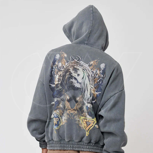 2024 High Quality Men's <b>Full</b> Zipper Hoodie Regular Fit Polyester/Cotton Winter Embroidered <b>Zip</b>-Up <b>Sweatshirt</b> - Product Image 3