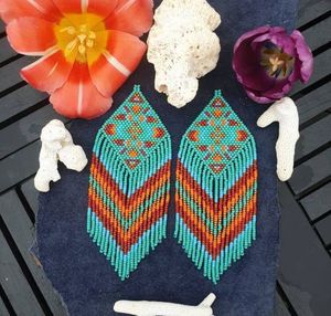 ของขวัญเครื่องประดับแฟชั่นผู้หญิง Boho แก้วเมล็ดลูกปัดทอต่างหูลูกปัดหลากสีทำด้วยมือต่างหูพู่ยาวสำหรับงานเลี้ยง - Product Image 6