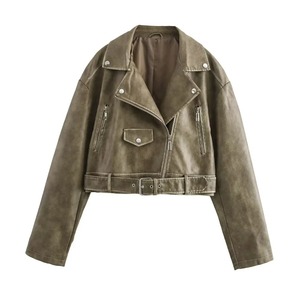 Estilo europeo y americano, nuevo estilo, chaqueta de cuero versátil a la moda, chaqueta de cuero con diseño de nicho de solapa para mujer - Product Image 5