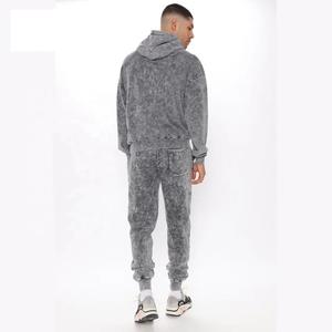 Jogging évasé empilé pour homme en hiver 2025 personnalisé de créateur pour le sport lavage à l'acide régulier surdimensionné à capuche grande taille solide - Product Image 5