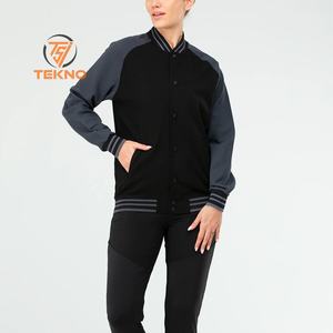2025 <b>Women's</b> Black Wool Varsity <b>Jacket</b> Embroidery Crop Design Full Cotton Filling Solid School Collage Letterman <b>Jacket</b> Long - Product Image 2
