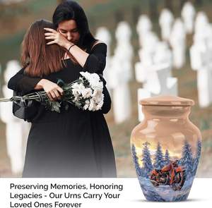 Hermosa urna conmemorativa del cielo para cenizas, urna de recuerdo conmemorativa para cenizas humanas para funeral de bebé, urna naranja majestuosa del cielo, tamaño personalizado - Product Image 2