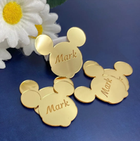 Étiquettes acryliques décoratives en plexiglas or-argent de 1mm avec adhésif arrière pour faveurs de fête Faveur de mariage