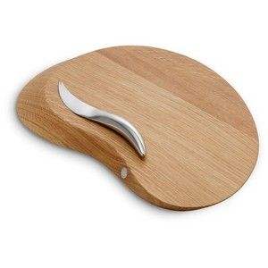 Planche à découper en bois de style antique de forme ronde avec poignée pour l'utilisation de blocs de coupe de fruits et légumes et de fromage - Product Image 4