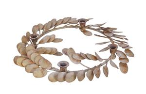 Portavelas de hierro con diseño de hoja de forma redonda, soporte decorativo hecho a mano para Navidad y Festival, portavelas - Product Image 4