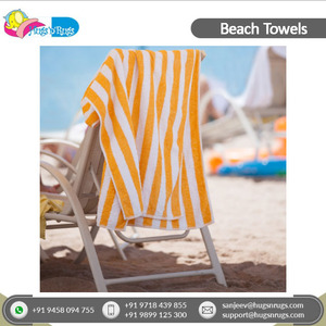 Toalla de playa de rayas teñidas de hilo de algodón de proveedor indio Toalla ecológica 100% Toalla de playa OEM a precio de fábrica - Product Image 2