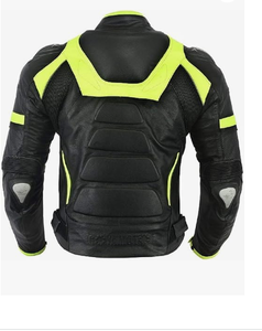 Chaqueta de cuero genuino para motocicleta de cuero de vaca con paneles samtex de cuatro vías - Product Image 4