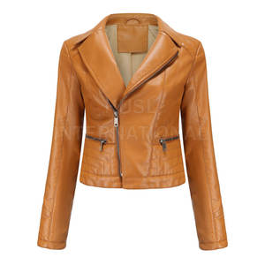<b>Women's</b> High Street Style Winter Windproof Real Leather <b>Jacket</b> Stylish Outwear for Warmth - Product Image 1
