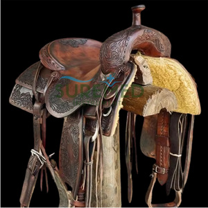 Selle de cheval Tack Shop avec arçon en bois renforcé et siège respirant pour l'équitation western en cuir véritable pour cowgirl - Product Image 5