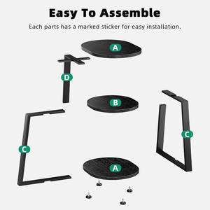 Table basse latérale en métal à 3 niveaux de luxe Dessus en bois idéal pour chambre chambre balcon fenêtres et belle occasion idée de cadeau - Product Image 2