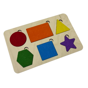 Jeu de puzzle en bois doublé de feutre Montessori, jouet d'apprentissage précoce des mathématiques, planche de comptage tactile pour enfants, modèle OEM ODM MOT-0034 - Product Image 1