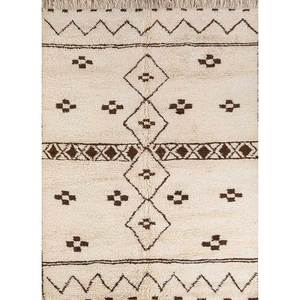 Tapis en laine noués à la main Zuri Ivory, motif géométrique 3D rectangulaire en puzzle pour la maison, le salon, la chambre, le couloir, modèle Pae-4541 - Product Image 1