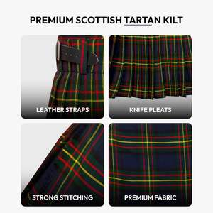 Kilt écossais moderne MacLaren pour homme, en laine acrylique de haute qualité, design plissé, bretelles réglables, kilt durable 2026 - Product Image 3