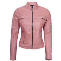 Veste de moto en cuir véritable style motard pour femme, coupe ajustée, logo personnalisé, OEM, marque privée, hiver, coton, nylon