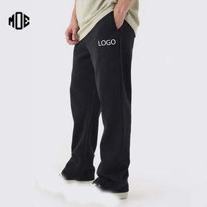 Venta caliente nueva moda de alta calidad logotipo personalizado doble cintura Joggers hombres holgados pantalones de chándal de pierna recta pantalones de hombre - Product Image 1