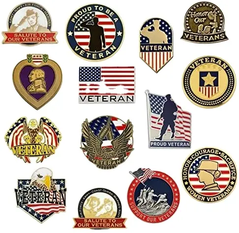 Veteran Pin Patriotic American Lapel or Hat Pin Proud to be Retired , Navy, Airs Forces or Marine Corps