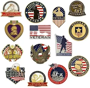 베테랑 핀 애국 미국 옷깃 또는 모자 핀 은퇴 자랑, 해군, 공군 또는 해병대