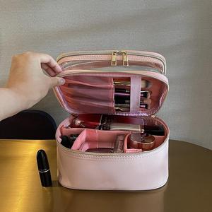 Neceser de viaje portátil <span class=keywords><strong>para</strong></span> mujeres y <span class=keywords><strong>niñas</strong></span>, bolsa grande de doble capa, resistente al agua, organizador de <span class=keywords><strong>maquillaje</strong></span> - Product Image 6