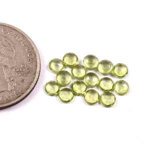 7X7MM calidad AAA peridoto Natural redondo rosa corte cabujón Flatback piedras preciosas sueltas fabricación de joyas semipreciosas lote al por mayor - Product Image 5