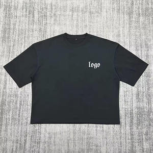 Fabricante personalizado para hombre Camiseta recortada hombro caído en blanco peso pesado 300gsm 100% algodón de gran tamaño Boxy recortada camiseta hombres - Product Image 4