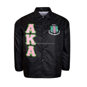 Chaqueta cortavientos ligera para entrenadores Chaquetas de hermandad personalizadas Diseño personalizado cortavientos línea entrenadores chaquetas AKA - Product Image 3