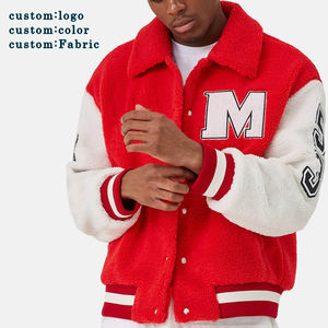 Chaqueta universitaria de lana Sherpa gruesa y esponjosa personalizada OEM para hombre, ropa de calle de invierno Vintage elegante con bordado de chenilla, chaqueta para hombre - Product Image 6