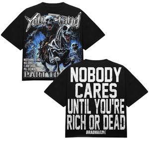 T-shirts décontractés pour hommes THROWN INTERNATIONAL, 100 % coton, imprimés personnalisés, motif lettres, haute qualité, coupe ample, manches courtes - Product Image 1