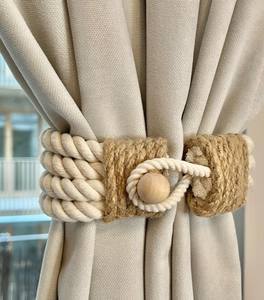 Abrazaderas para Cortinas Hechas a Mano de Algodón y Yute: Decoración Rústica para el Hogar - Product Image 4
