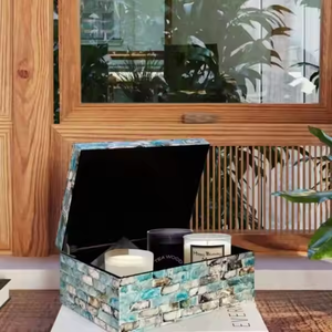 Caja decorativa de almacenamiento con incrustaciones de hueso rectangular de diseño personalizado de la mejor calidad, tamaño estándar para exportación desde India, mayorista superior - Product Image 1