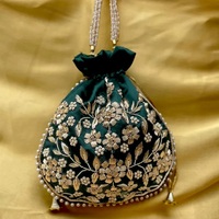 Set Tas Tangan & Dompet Gaya Modern dari Kain Kanvas Sutra Katun Berkualitas Tinggi, Ramah Lingkungan, Dapat Dikustomisasi, Bordir Lily Valley, Buatan Tangan